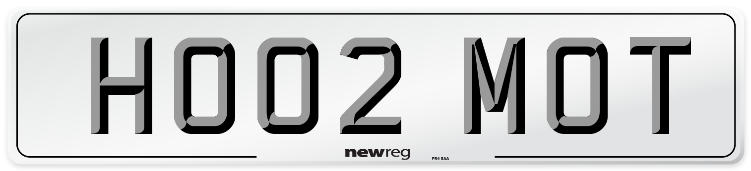 HO02 MOT Number Plate from New Reg